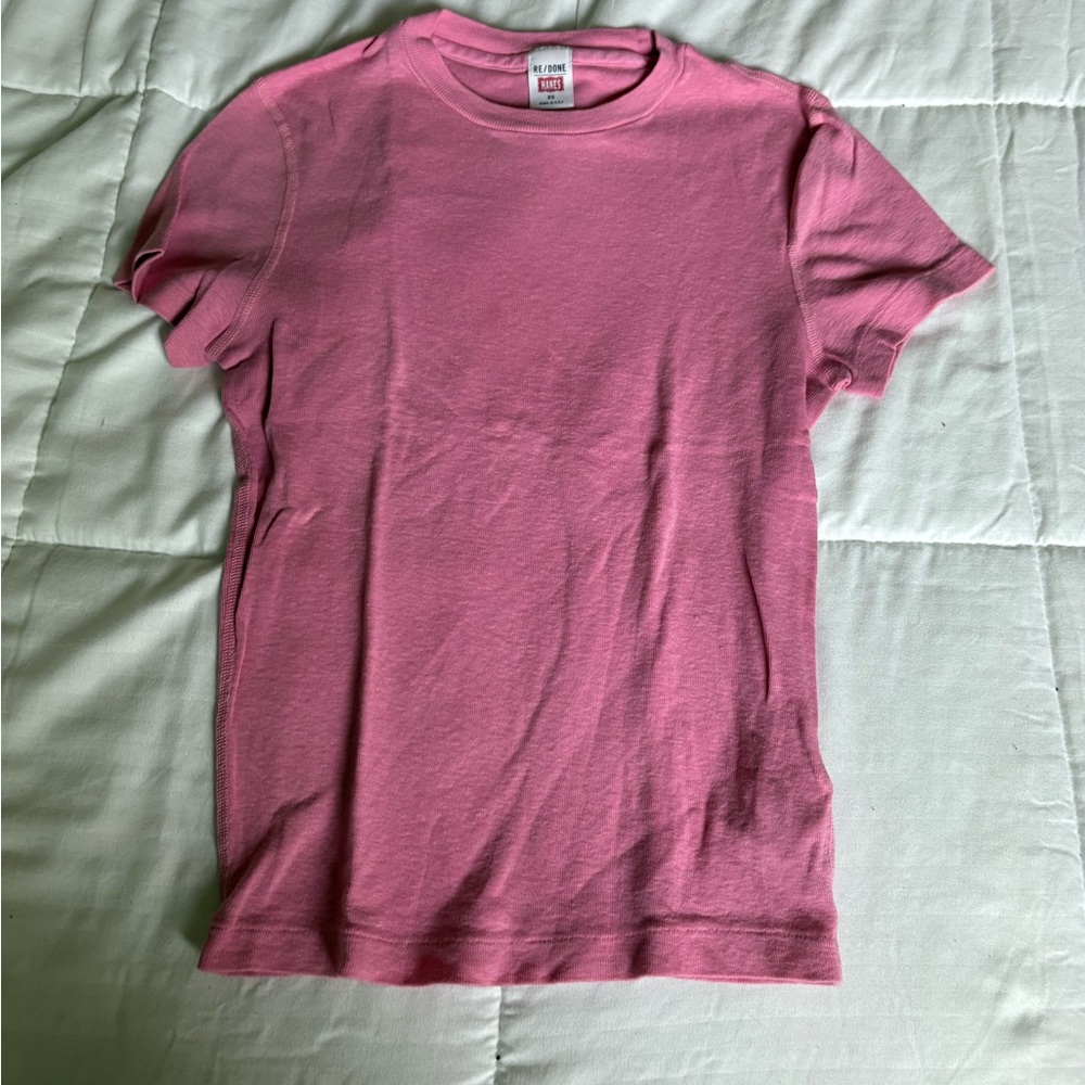 Re/Done Pink Short Sleeve Tee